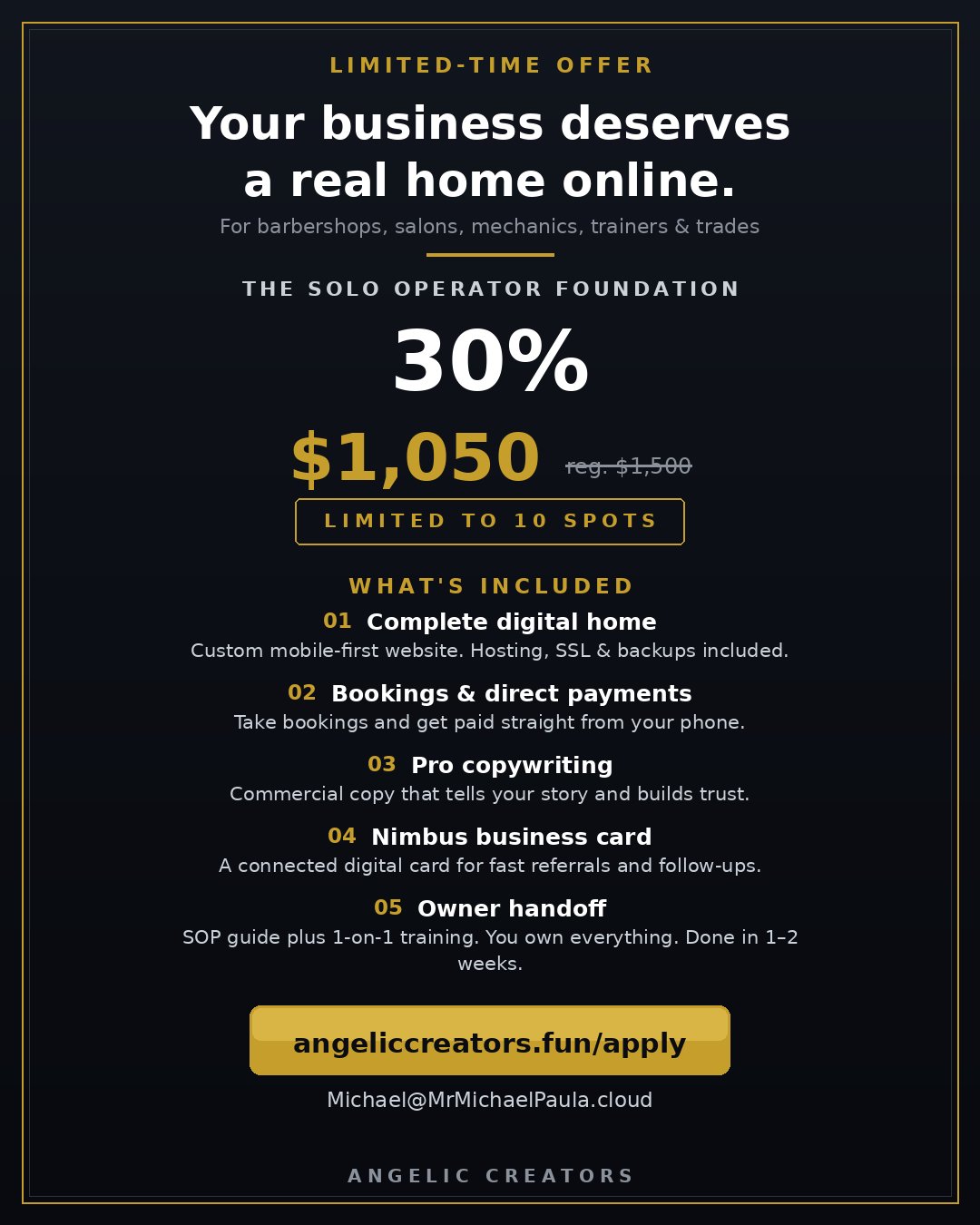 Solo Operator Foundation · Promo flyer