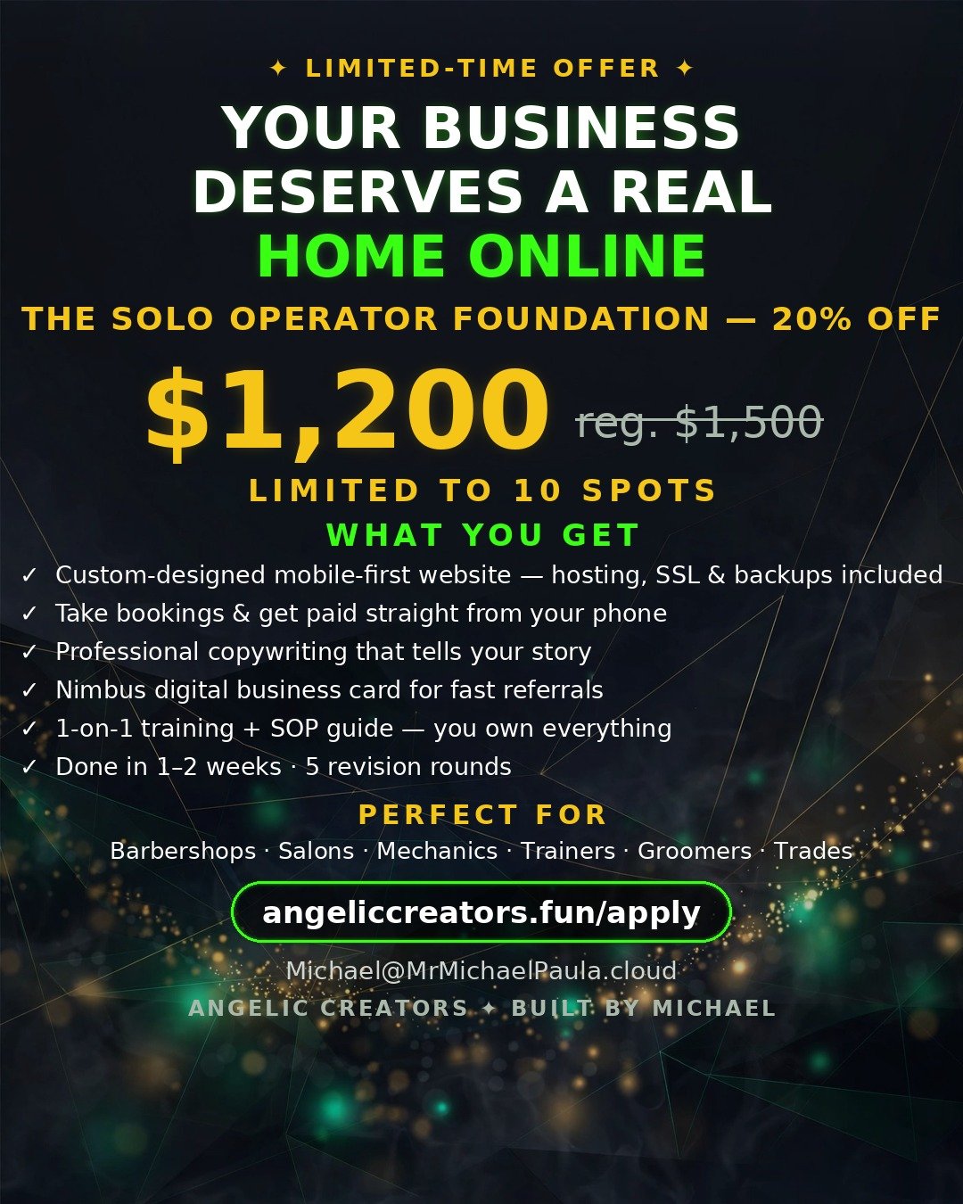 Solo Operator Foundation · Promo flyer